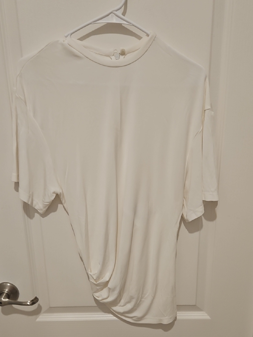 Christopher Esber Cream Draped Short-Sleeve Top